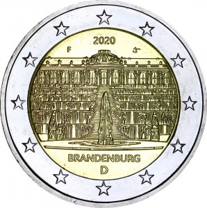 2 евро 2020 Германия, Бранденбург, двор F