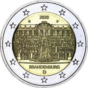 2 Euro 2020 Deutschland Brandenburg, Minze G