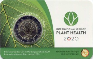 2 euro 2020 Belgium, International Year of Plant Health, in blister price, composition, diameter, thickness, mintage, orientation, video, authenticity, weight, Description