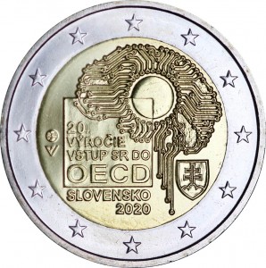 2 евро 2020 Словакия, 20 лет вступления в ОЭСР