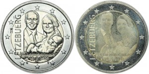 Набор 2 евро 2020 Люксембург, Рождение Принца Чарльза, 2 монеты