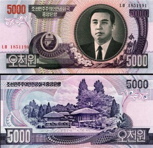 5000 вон 2006 Северная Корея Ким Ир Сен, банкнота, хорошее качество XF