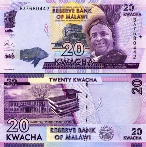 20 квач 2016 Малави, банкнота, хорошее качество XF