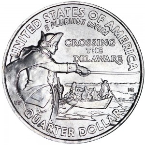 25 cents 2021 USA, Washington, Crossing the Delaware river, P