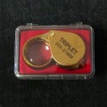 Magnifying glass, magnifier, TRIPLET 30X-21MM, gold color
