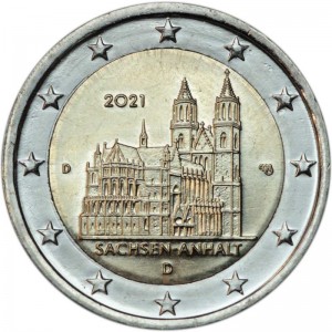 2 евро 2021 Германия, Саксония-Анхальт, двор D