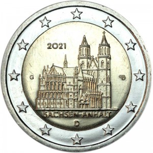 2 евро 2021 Германия, Саксония-Анхальт, двор G