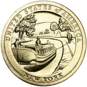 1 dollar 2021 USA, American Innovation, New York, Erie Canal, P
