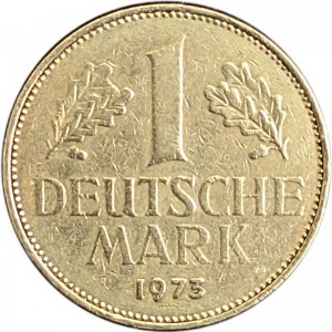 1 marke 1973 Germany, J price, composition, diameter, thickness, mintage, orientation, video, authenticity, weight, Description