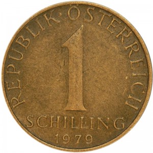 1 schilling 1979 Austria, from circulation price, composition, diameter, thickness, mintage, orientation, video, authenticity, weight, Description