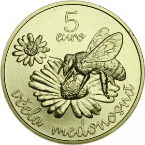5 евро 2021 Словакия, Пчела