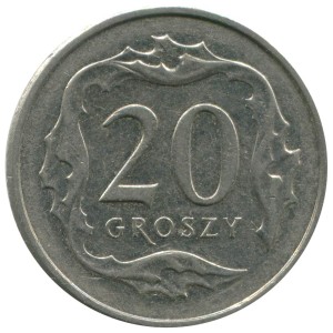 20 groszy 1990-2016 Poland, from circulation price, composition, diameter, thickness, mintage, orientation, video, authenticity, weight, Description