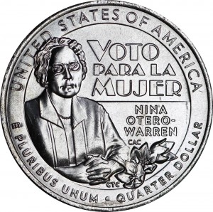 25 cents Quarter Dollar 2022 USA, American Women, Nina Otero-Warren, mint mark D