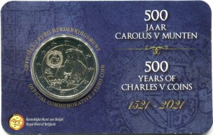 2 Euro 2021 Belgien, 500. Jahrestag der Prägung des goldenen Gulden Karls V