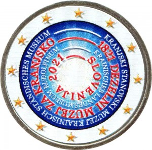 2 Euro 2021 Slowenien Regionalmuseum Kranj (farbig)