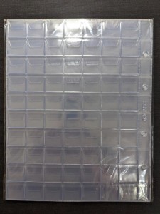 Package with 5 sheets. Sheets for coins, for 70 coins, size OPTIMA, cell 25x25 mm. SOMS