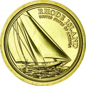 1 dollar 2022 USA, American Innovation, Rhode Island, Reliance yacht, D
