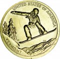 1 dollar 2022 USA, American Innovation, Vermont, snowboard, P