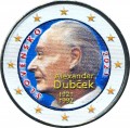 2 euro 2021 Slovakia, 100th anniversary of the birth of Alexander Dubchek (colorized)