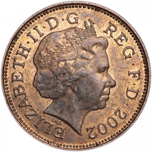 2 pence  Great Britain  price, composition, diameter, thickness, mintage, orientation, video, authenticity, weight, Description