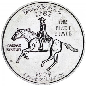 25 центов 1999 США Делавер (Delaware) двор D цена, стоимость