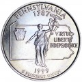 25 центов 1999 США Пенсильвания (Pennsylvania) двор D