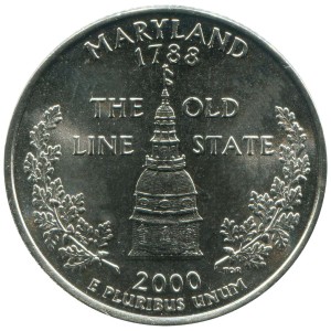 25 центов 2000 США Мэриленд (Maryland) двор D