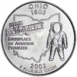 25 центов 2002 США Огайо (Ohio) двор D цена, стоимость
