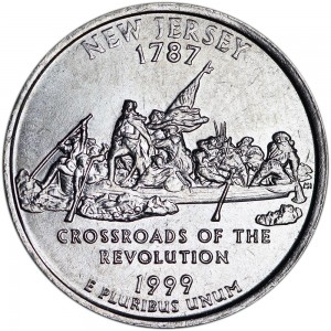25 cents Quarter Dollar 1999 USA New Jersey mint mark P