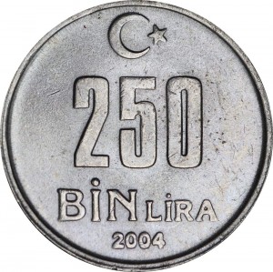 250000 лир 2001-2004 Турция, из обращения