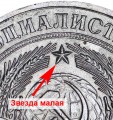 1 ruble 1981 Soviet Union, variety, star above coat of arms is small, from circulation