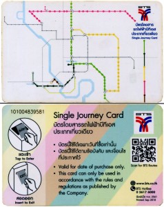 Transport Card Bangkok, Thailand for elevated Metro, Green Line