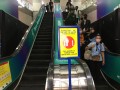 U-Bahn-Token mit Werbung RED ONEL, Kuala Lumpur, Malaysia, blauer Kunststoff