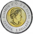 2 доллара 2020 Канада 75 лет окончания Второй мировой войны