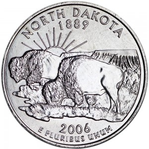 25 центов 2006 США Северная Дакота (North Dakota) двор D цена, стоимость