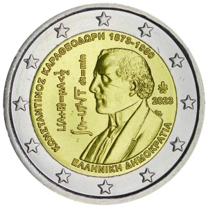 2 евро 2023 Греция, 150 лет со дня рождения Константина Каратеодори