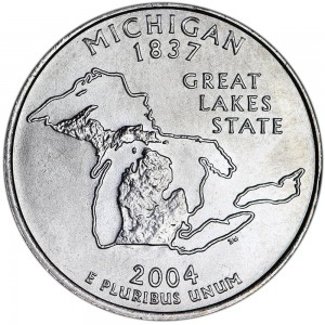 25 центов 2004 США Мичиган (Michigan) двор P