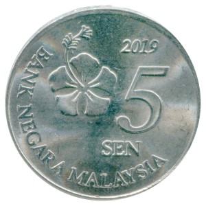 5 sen 2011-2023 Malaysia, from circulation price, composition, diameter, thickness, mintage, orientation, video, authenticity, weight, Description