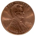 1 цент 2004 США Линкольн, двор D, из обращения
