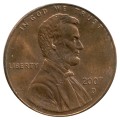 1 цент 2007 США Линкольн, двор D, из обращения