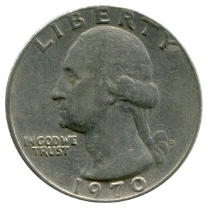 25 центов 1970 США, Вашингтон, двор D, из обращения цена, стоимость