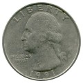 25 Cent 1991 USA Washington, minze D, aus dem Verkehr