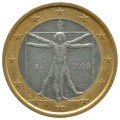 1 евро 2008-2023 Италия, из обращения