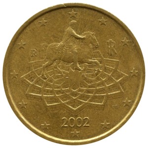 50 центов 2002-2017 Италия, из обращения
