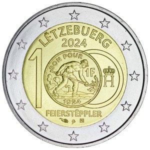 2 euros 2024 Luxembourg, 100 years since the introduction of coins with the image of a foundry work
