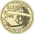 1 Dollar 2024 USA, Innovation, Illinois, Stahlpflug, D