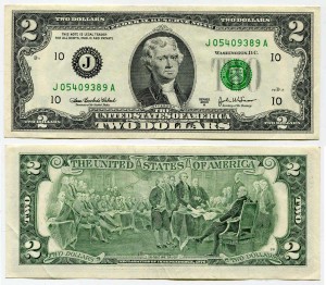 2 dollars 2003 USA (J - Kansas City), Banknote VF-XF, price