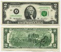 2 доллара 2003 США (J - Канзас-Сити), банкнота, из обращения VF-XF