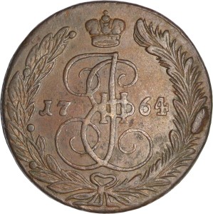 5 копеек 1764 ЕМ Россия, Екатерина 2, состояние на фото U.3.31
