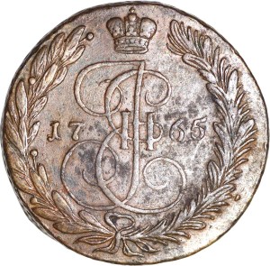 5 копеек 1765 ЕМ Россия, Екатерина 2, состояние на фото U.5.21